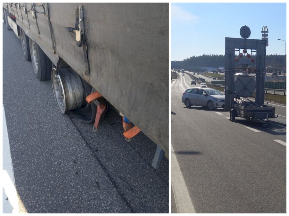 Inspektorzy zabezpieczali miejsce zdarzenia na drodze ekspresowej